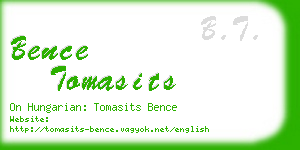 bence tomasits business card